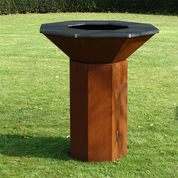 High Material Corten BBQ Grills With Ash Drawer